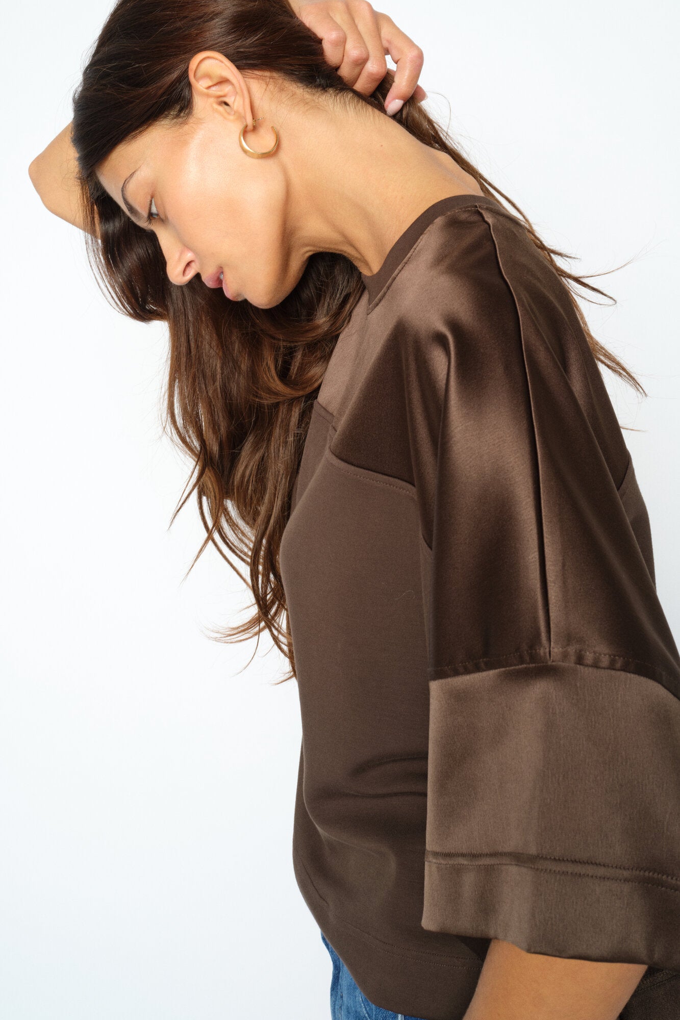 Lela Satin kortærmet sweatshirt - Delicioso
